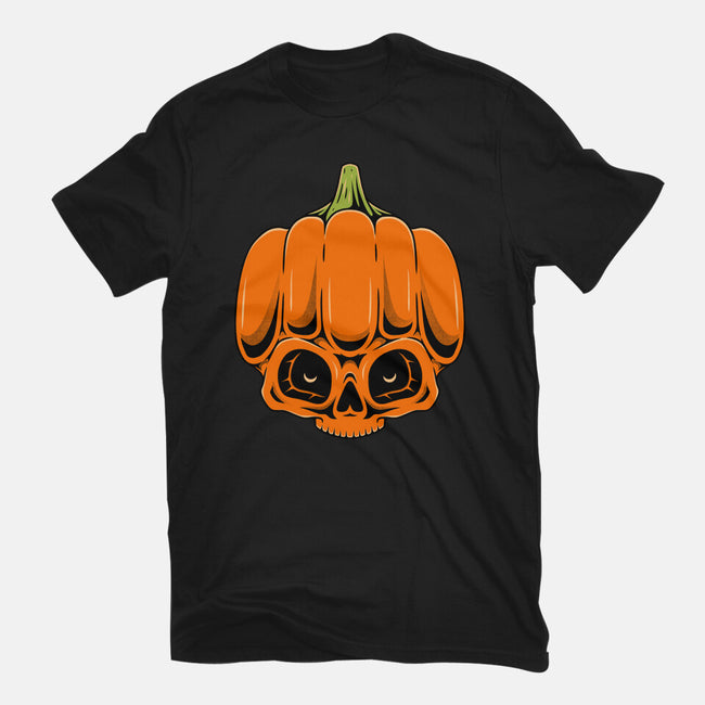 The Pumpkin Skull-Mens-Basic-Tee-Alundrart