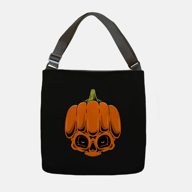 The Pumpkin Skull-None-Adjustable Tote-Bag-Alundrart