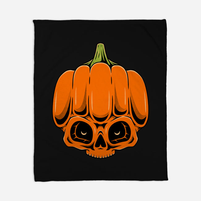 The Pumpkin Skull-None-Fleece-Blanket-Alundrart