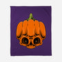 The Pumpkin Skull-None-Fleece-Blanket-Alundrart