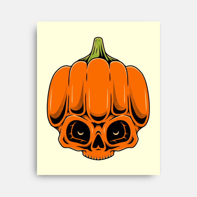 The Pumpkin Skull-None-Stretched-Canvas-Alundrart