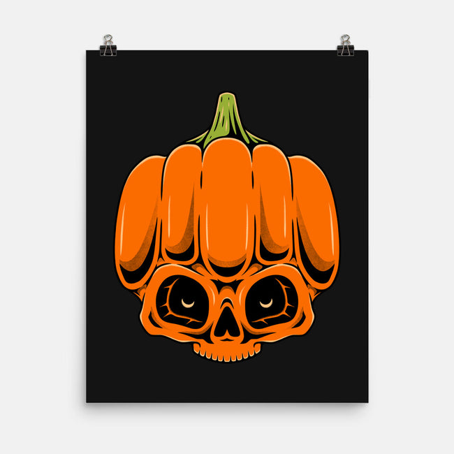 The Pumpkin Skull-None-Matte-Poster-Alundrart