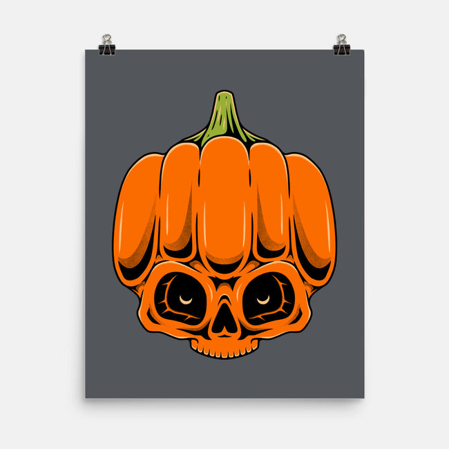 The Pumpkin Skull-None-Matte-Poster-Alundrart