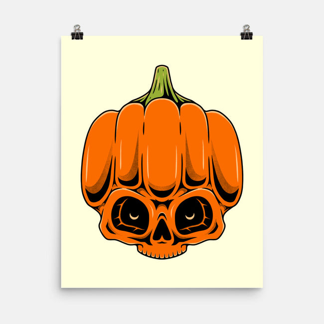 The Pumpkin Skull-None-Matte-Poster-Alundrart