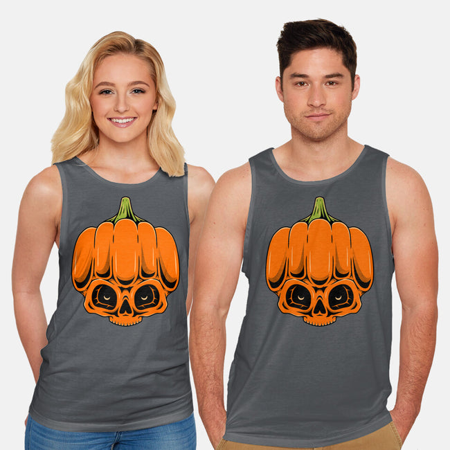 The Pumpkin Skull-Unisex-Basic-Tank-Alundrart