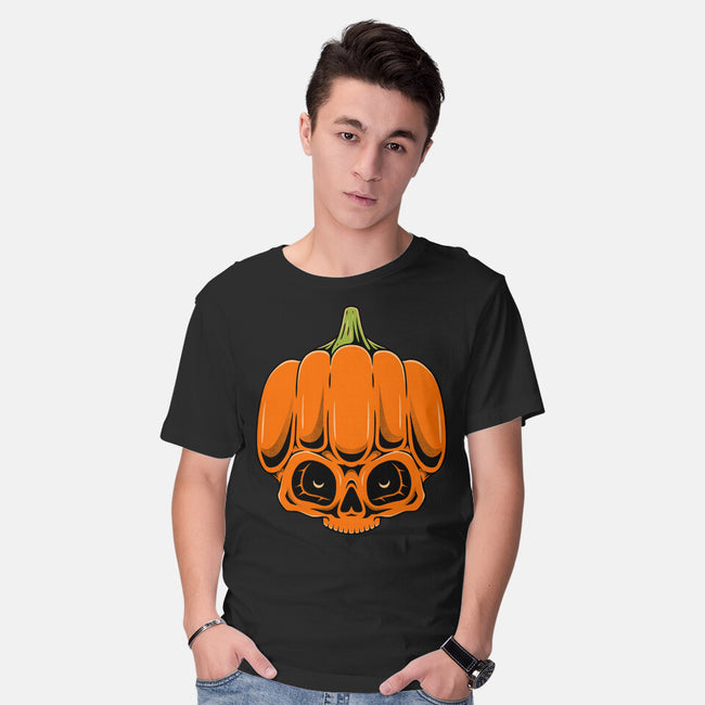 The Pumpkin Skull-Mens-Basic-Tee-Alundrart