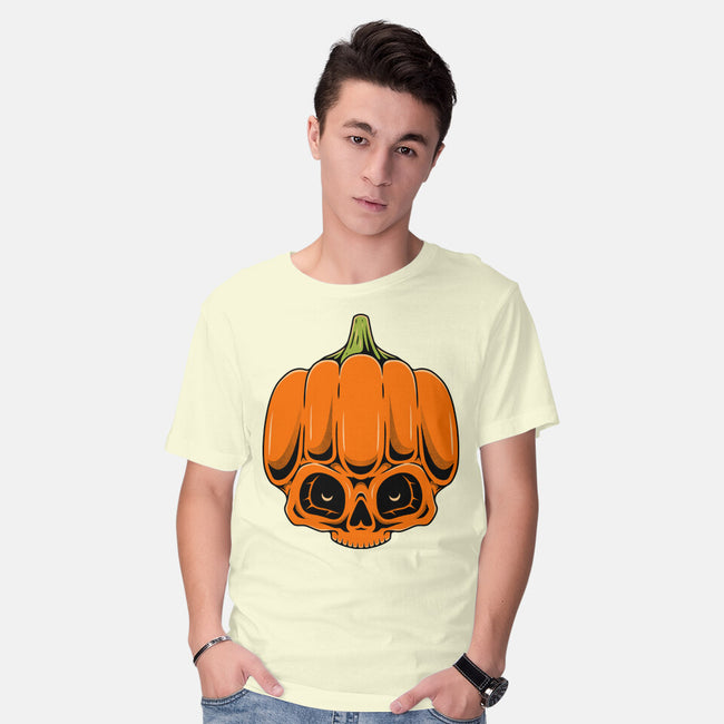 The Pumpkin Skull-Mens-Basic-Tee-Alundrart