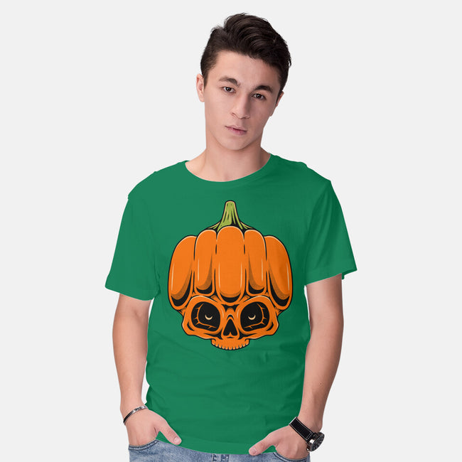 The Pumpkin Skull-Mens-Basic-Tee-Alundrart