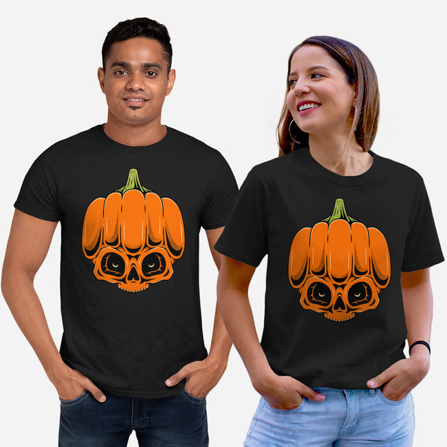 The Pumpkin Skull-Unisex-Basic-Tee-Alundrart