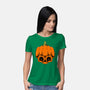 The Pumpkin Skull-Womens-Basic-Tee-Alundrart