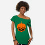 The Pumpkin Skull-Womens-Off Shoulder-Tee-Alundrart