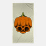 The Pumpkin Skull-None-Beach-Towel-Alundrart