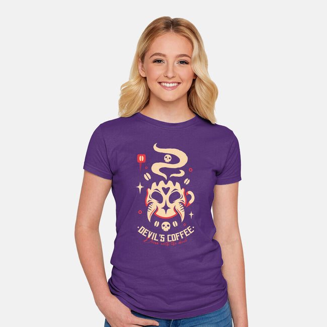 Devil's Coffee-Womens-Fitted-Tee-Alundrart