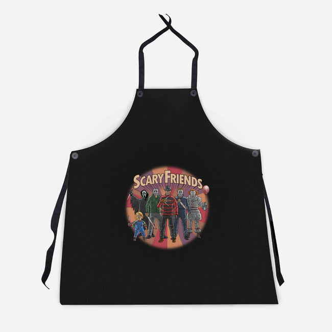 Scary Friends-Unisex-Kitchen-Apron-tonynichols