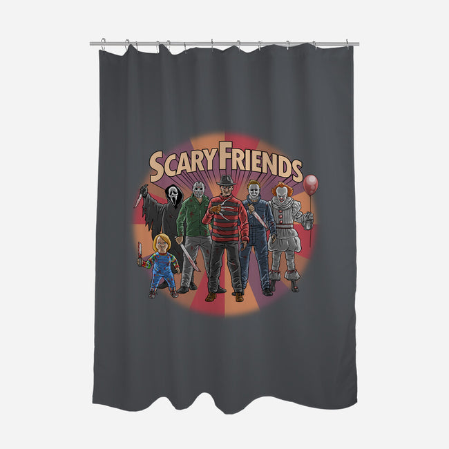 Scary Friends-None-Polyester-Shower Curtain-tonynichols