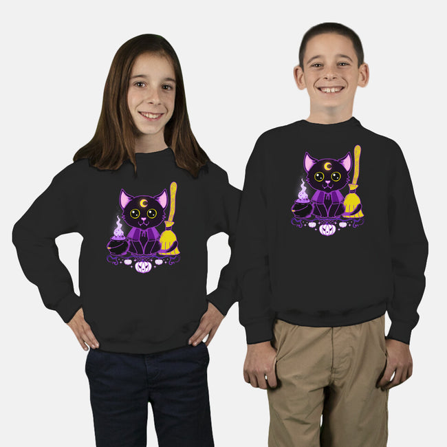 Purr Evil Evil Cat-Youth-Crew Neck-Sweatshirt-Nelelelen