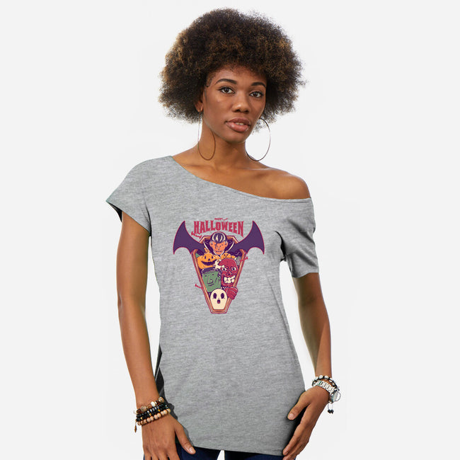 Ghost Party Halloween-Womens-Off Shoulder-Tee-MMNINESTD