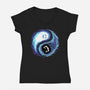 Yin Yang Halloween-Womens-V-Neck-Tee-IKILO