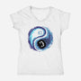 Yin Yang Halloween-Womens-V-Neck-Tee-IKILO