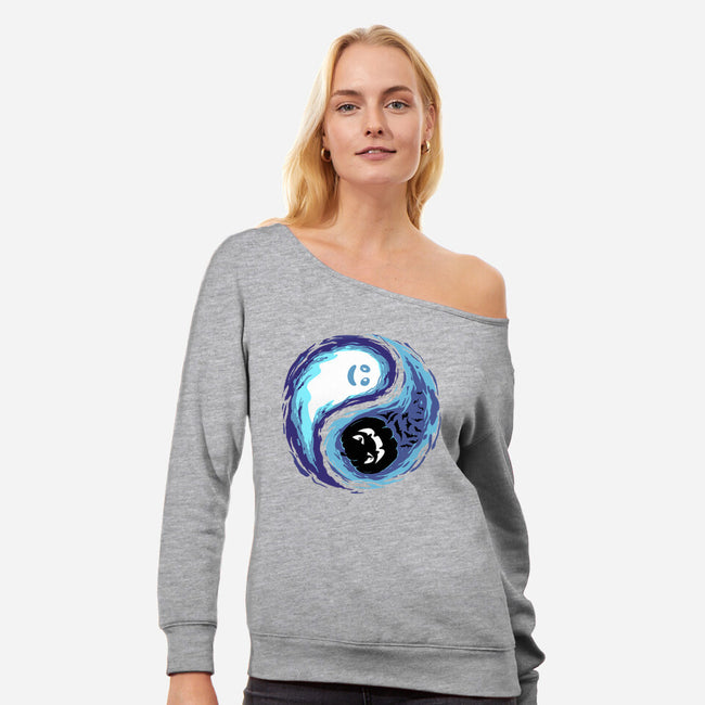 Yin Yang Halloween-Womens-Off Shoulder-Sweatshirt-IKILO