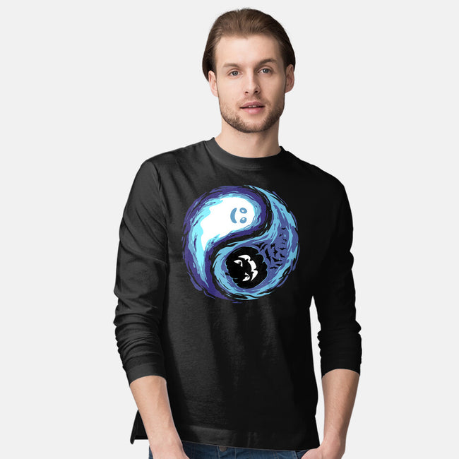 Yin Yang Halloween-Mens-Long Sleeved-Tee-IKILO