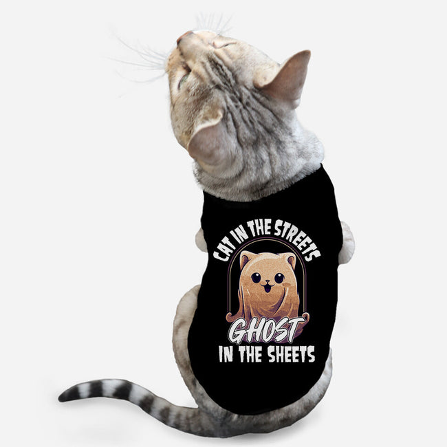 Ghost In The Sheets-Cat-Basic-Pet Tank-neverbluetshirts