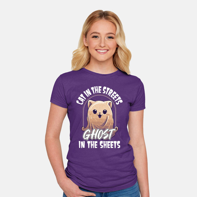 Ghost In The Sheets-Womens-Fitted-Tee-neverbluetshirts