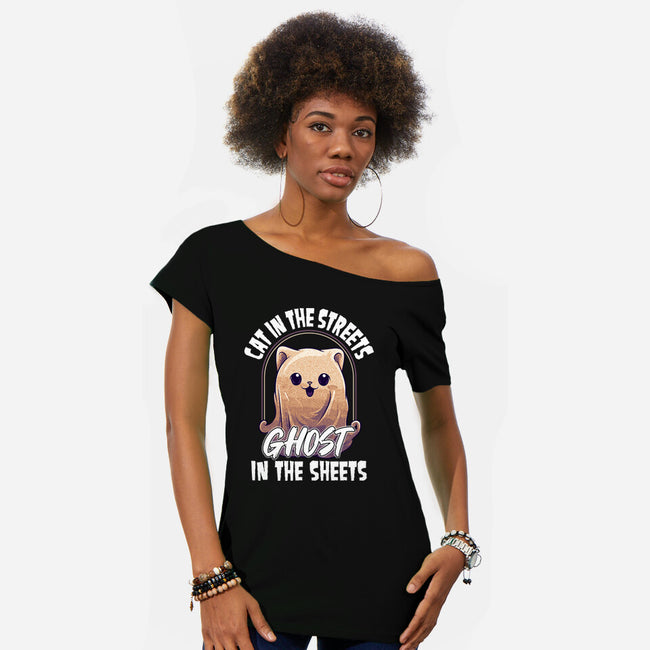 Ghost In The Sheets-Womens-Off Shoulder-Tee-neverbluetshirts