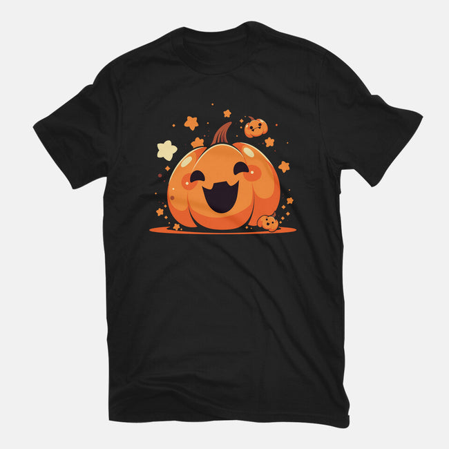 Kawaii Pumpkin Halloween-Mens-Basic-Tee-neverbluetshirts