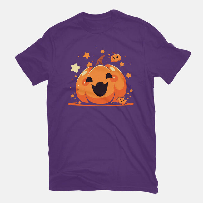 Kawaii Pumpkin Halloween-Mens-Basic-Tee-neverbluetshirts