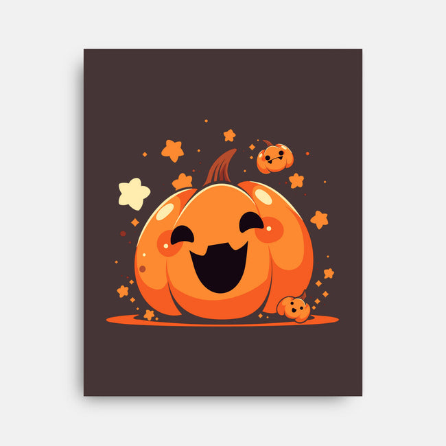 Kawaii Pumpkin Halloween-None-Stretched-Canvas-neverbluetshirts