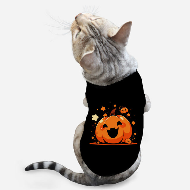 Kawaii Pumpkin Halloween-Cat-Basic-Pet Tank-neverbluetshirts