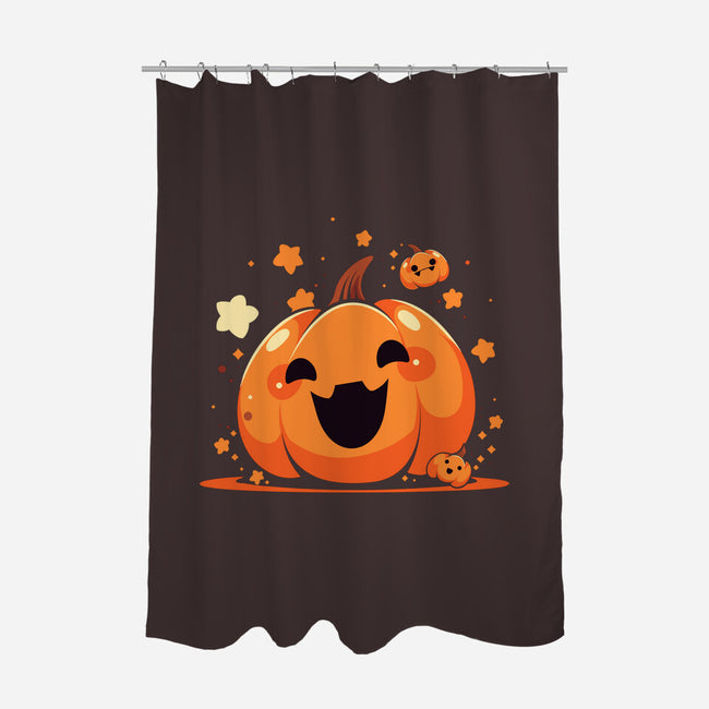 Kawaii Pumpkin Halloween-None-Polyester-Shower Curtain-neverbluetshirts