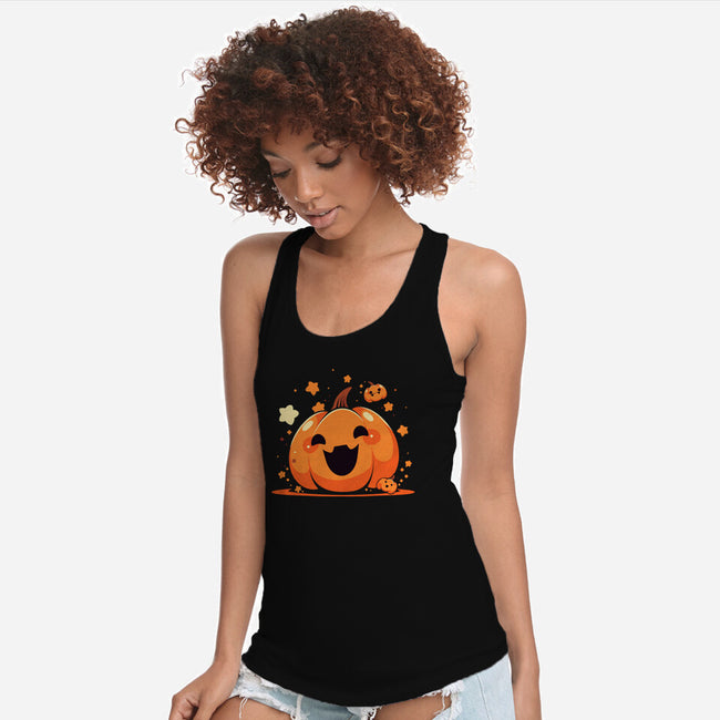 Kawaii Pumpkin Halloween-Womens-Racerback-Tank-neverbluetshirts