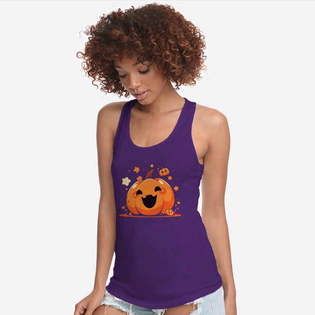 Kawaii Pumpkin Halloween-Womens-Racerback-Tank-neverbluetshirts