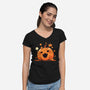 Kawaii Pumpkin Halloween-Womens-V-Neck-Tee-neverbluetshirts