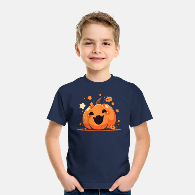 Kawaii Pumpkin Halloween-Youth-Basic-Tee-neverbluetshirts