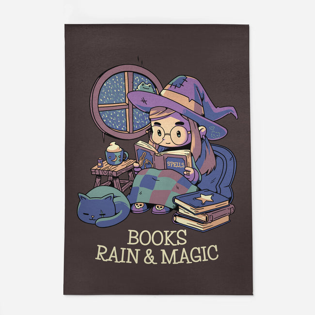 Books Rain And Magic-None-Indoor-Rug-Geekydog