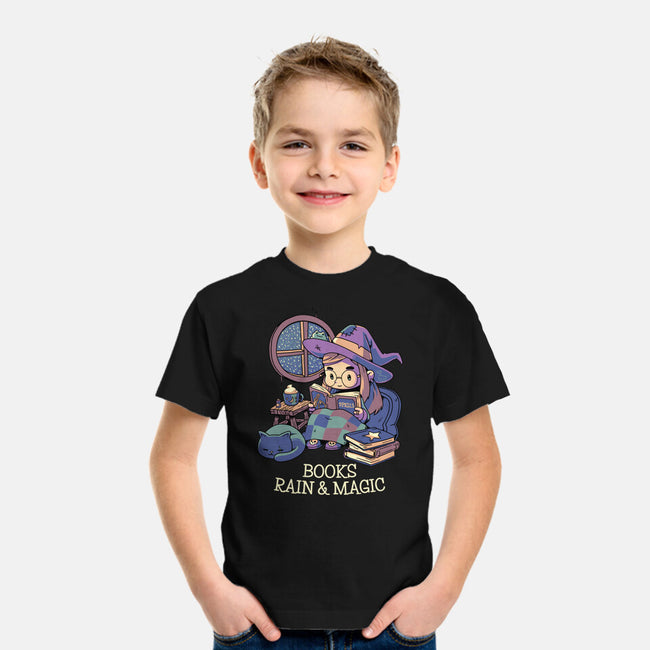 Books Rain And Magic-Youth-Basic-Tee-Geekydog