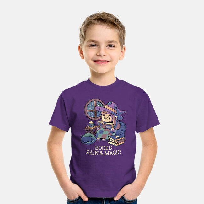 Books Rain And Magic-Youth-Basic-Tee-Geekydog