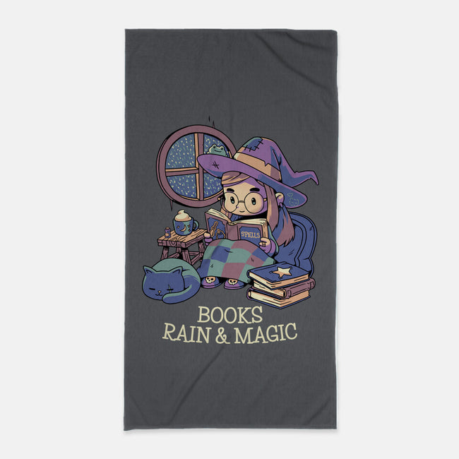 Books Rain And Magic-None-Beach-Towel-Geekydog