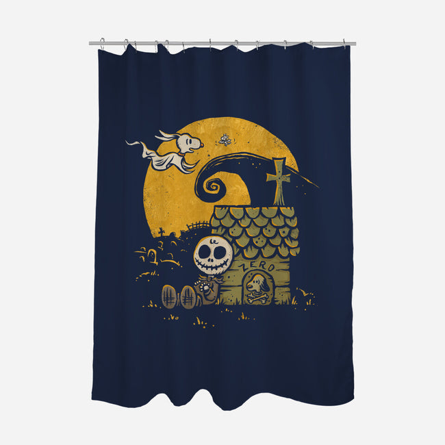 A Boy And His Ghost Dog-None-Polyester-Shower Curtain-kg07