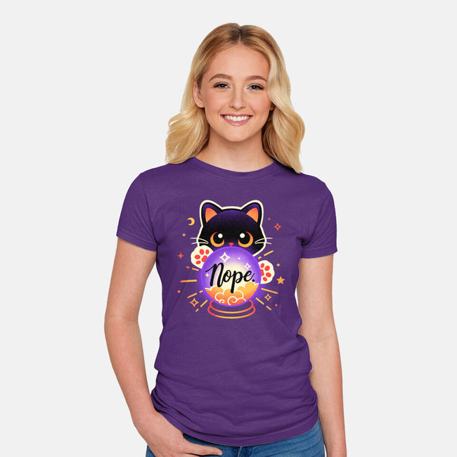 Cat Crystal Ball-Womens-Fitted-Tee-NemiMakeit