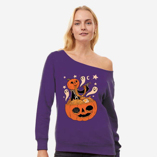 Spooky Ramen-Womens-Off Shoulder-Sweatshirt-ppmid