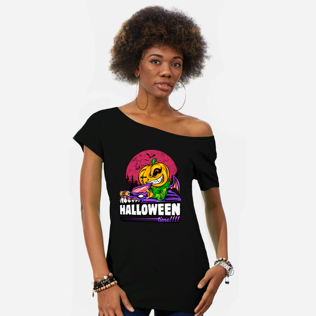 Time For Halloween-Womens-Off Shoulder-Tee-spoilerinc