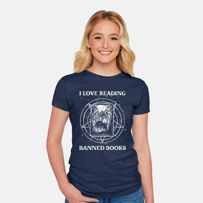 Evil Reader-Womens-Fitted-Tee-retrodivision