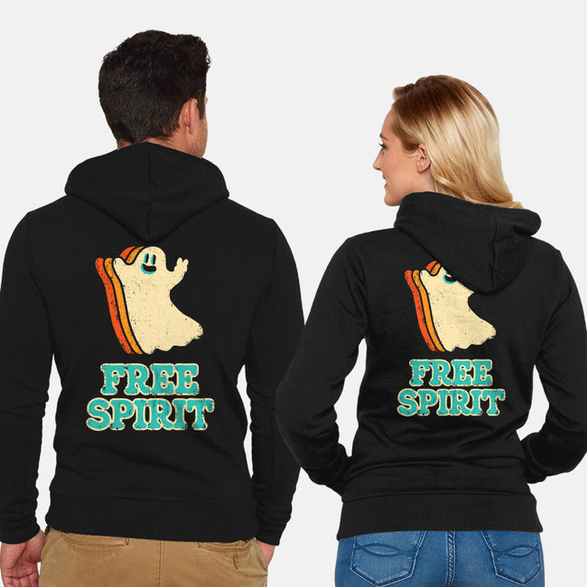 Retro Free Spirit-Unisex-Zip-Up-Sweatshirt-zachterrelldraws