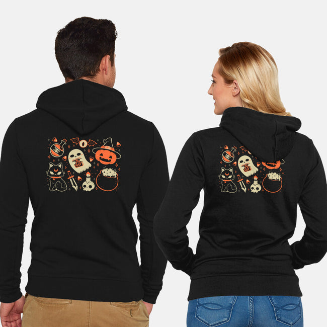 Halloween Things-Unisex-Zip-Up-Sweatshirt-xMorfina