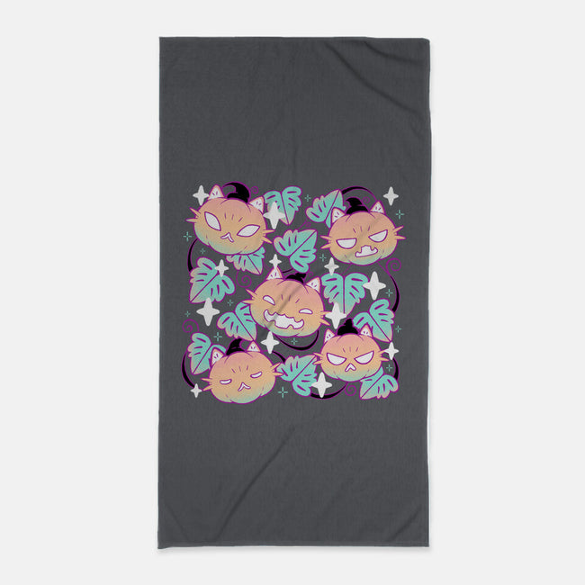 Pumpkin Cat Garden-None-Beach-Towel-xMorfina