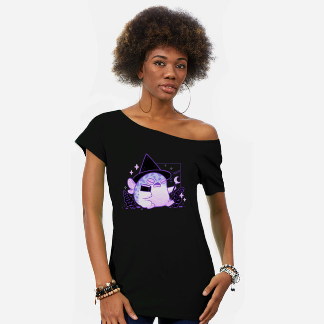 Rain Frog Wizard-Womens-Off Shoulder-Tee-xMorfina